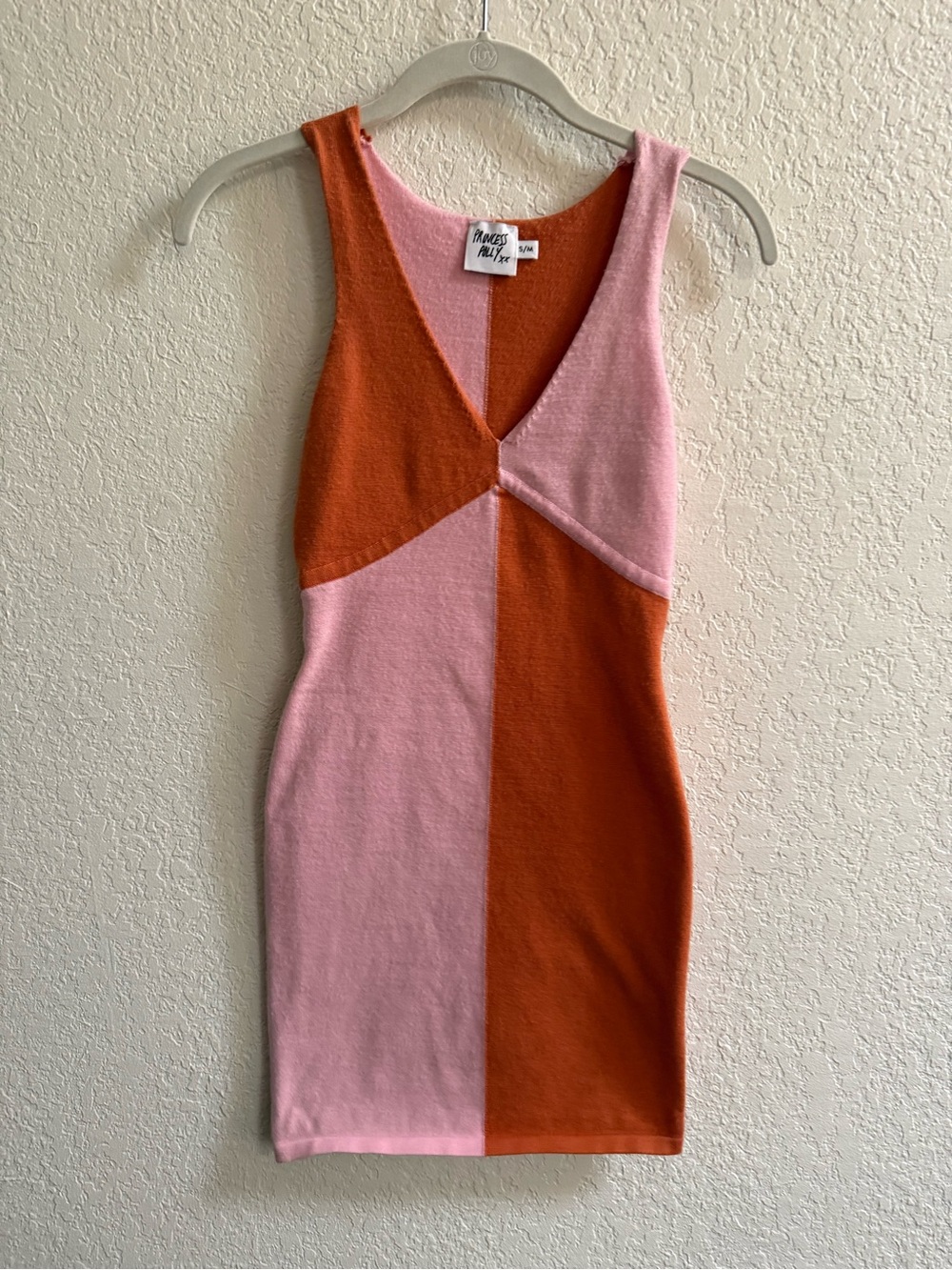 Princess Polly Two-Tone Pink & Orange Colorblock Mini Dress